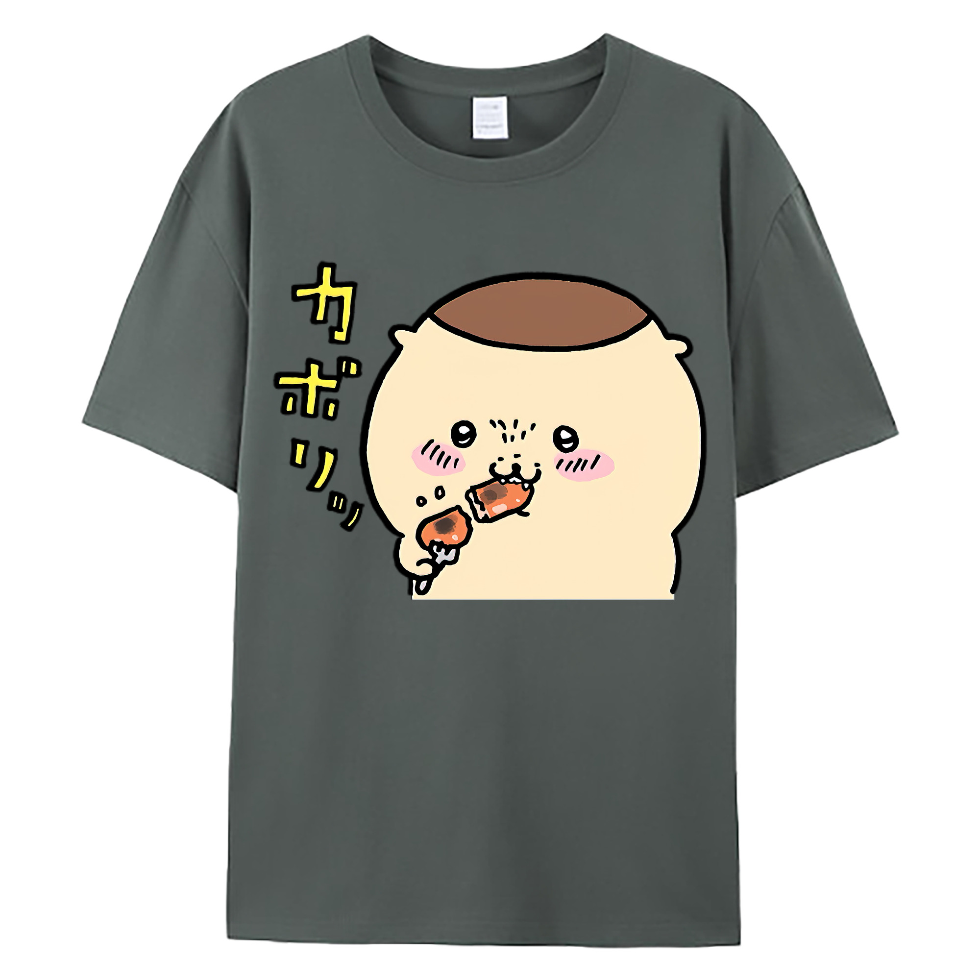 （画像用） ちいかわ くりまんじゅう Chii-kawa kuri manjū 綿100％ メンズ半袖Tシャツ｜肌触りやわらか＆通気性